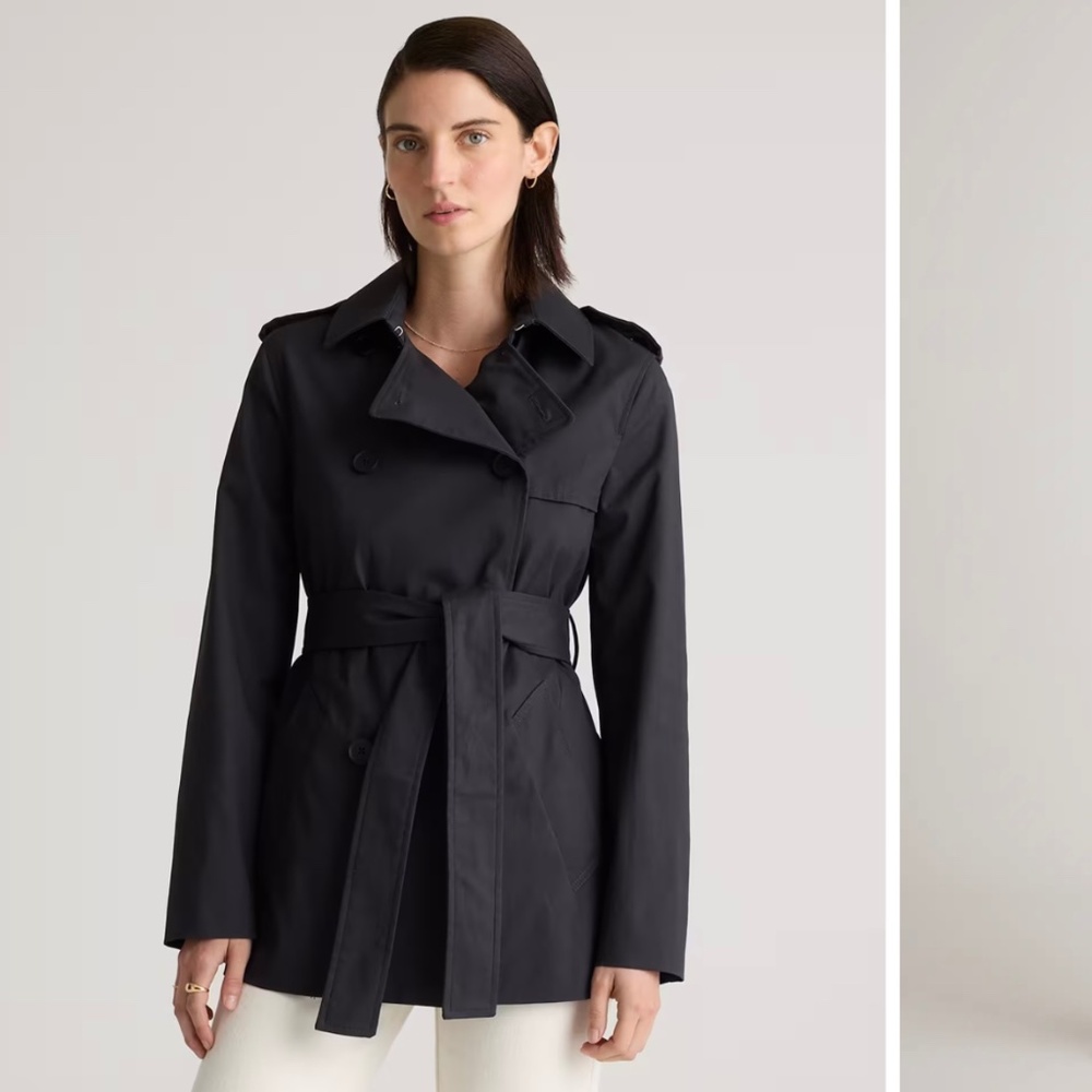 Quince Comfort Stretch Short Trench Coat